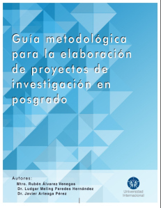 Portada de la Guía Metodológica para la elaboración de Proyectos de Investigación y Posgrado